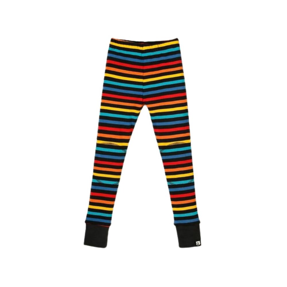 The QT - BLACK MULTI-STRIPE | Organic Knee Patch Leggings